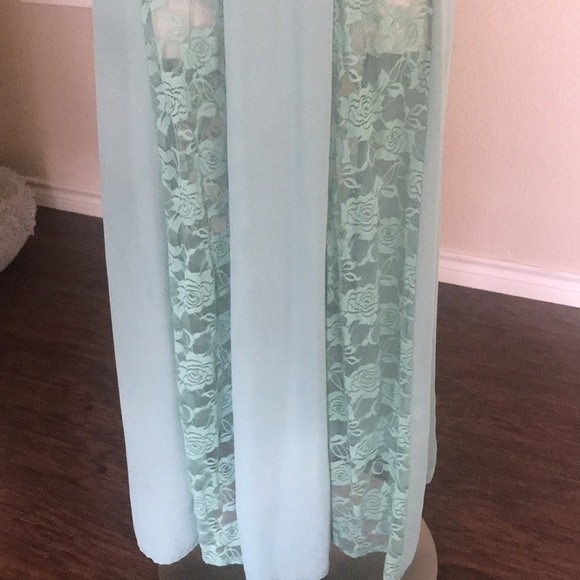 Sage green Rose Panel Lace Maxi Summer Dress - Picture 4 of 16
